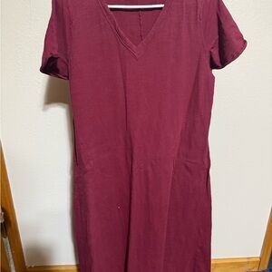 Umgee Burgundy V-Neck Dress